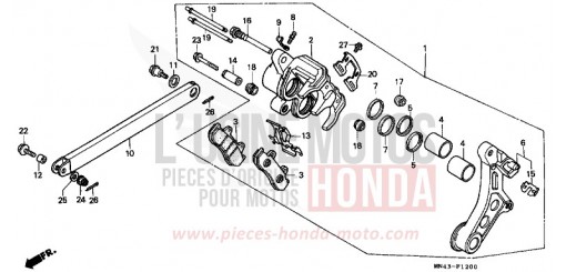 ETRIER DE FREIN ARRIERE CBR600FJ de 1988